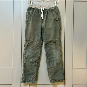Mini Boden Pull-on Drawstring Sweatshirt Lined Pants Warrior Knees Green Boys 12
